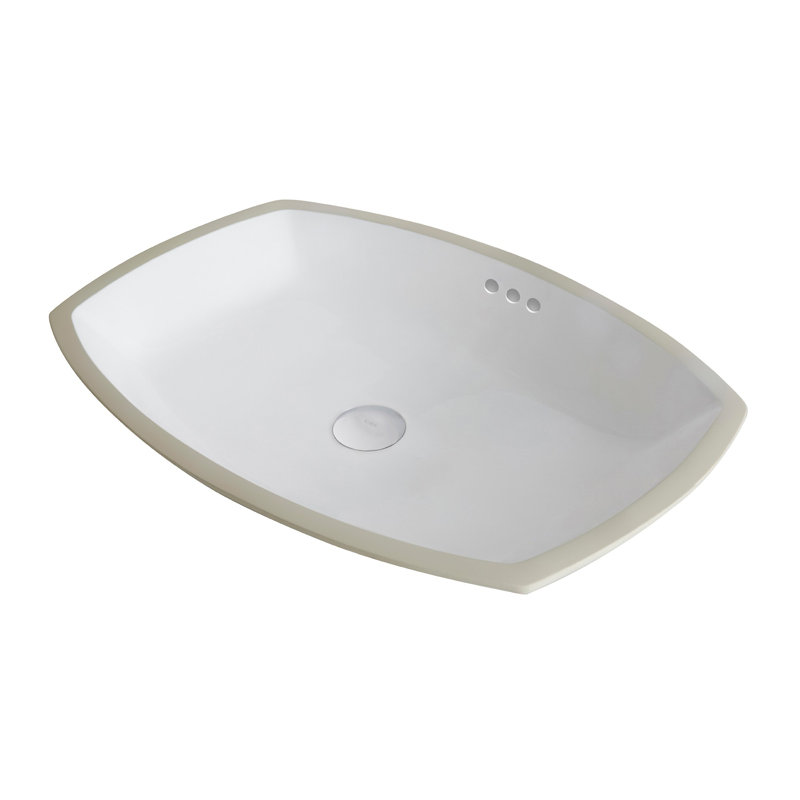 Kraus Elavo Ceramic Rectangular Undermount Bathroom Sink with Overflow