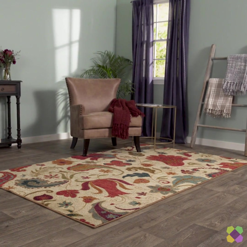 Andover Mills Virginia Beige/Red Area Rug & Reviews Wayfair