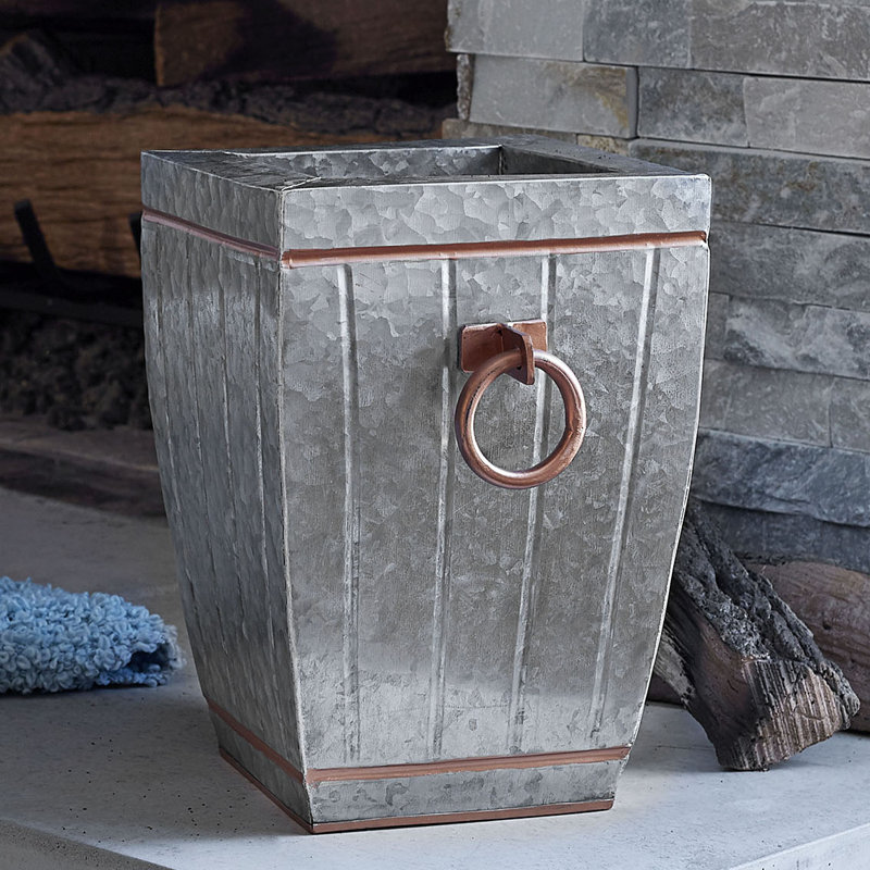 Household Essentials Square Galvanized Metal Vase & Reviews Wayfair