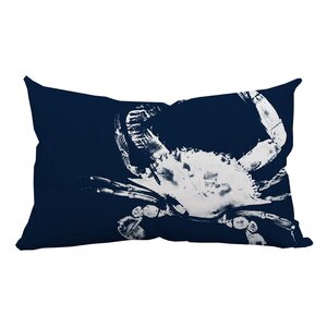 Crab Watercolor Graphic Lumbar Pillow