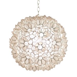 Capiz Shell Lotus 1-Light Globe Pendant