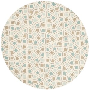 Spring Wheel Blue/Brown Area Rug