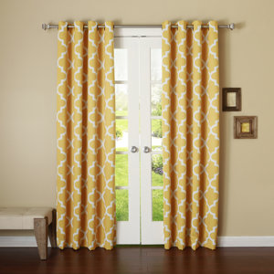 Columbard Print Geometric Semi-Sheer Grommet Single Curtain Panel