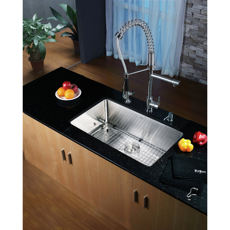 Kraus 30" x 18" Undermount Kitchen Sink with Faucet and ...