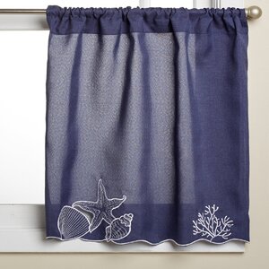 Embroidered Shell Kitchen Curtain Tier Set