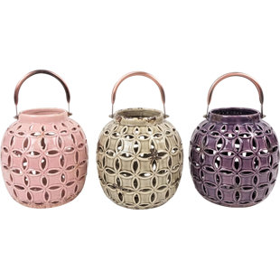 3 Piece Ceramic Lantern Set 3 Piece Ceramic Lantern Set