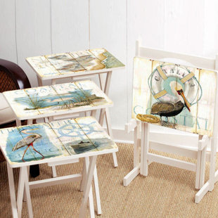 Tv Trays You Ll Love Wayfair S Birds Tv Tray With Stand Set Of 4