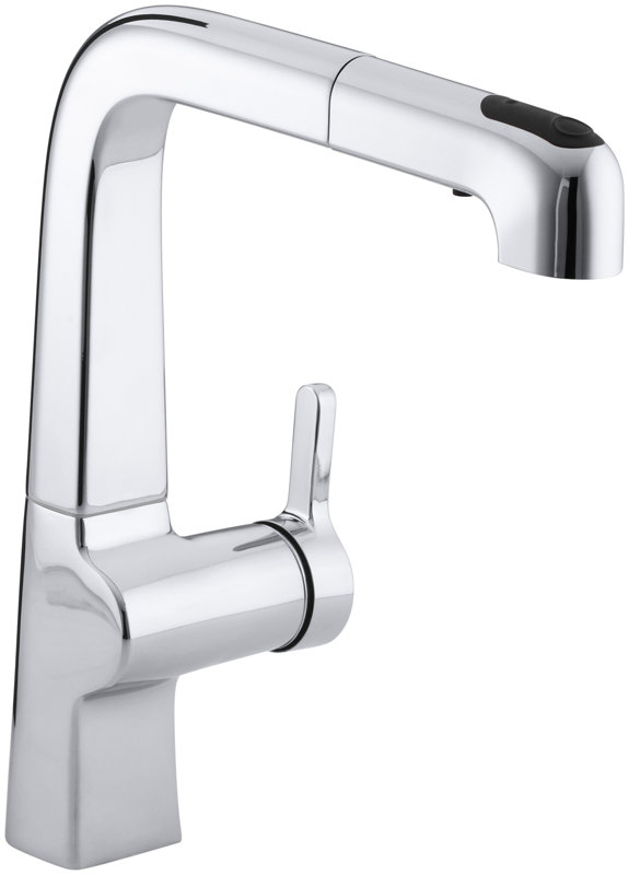 kohler evoke single-hole kitchen sink faucet with 9" pullout spout kohler evoke single-hole kitchen sink faucet with 9" pullout spout