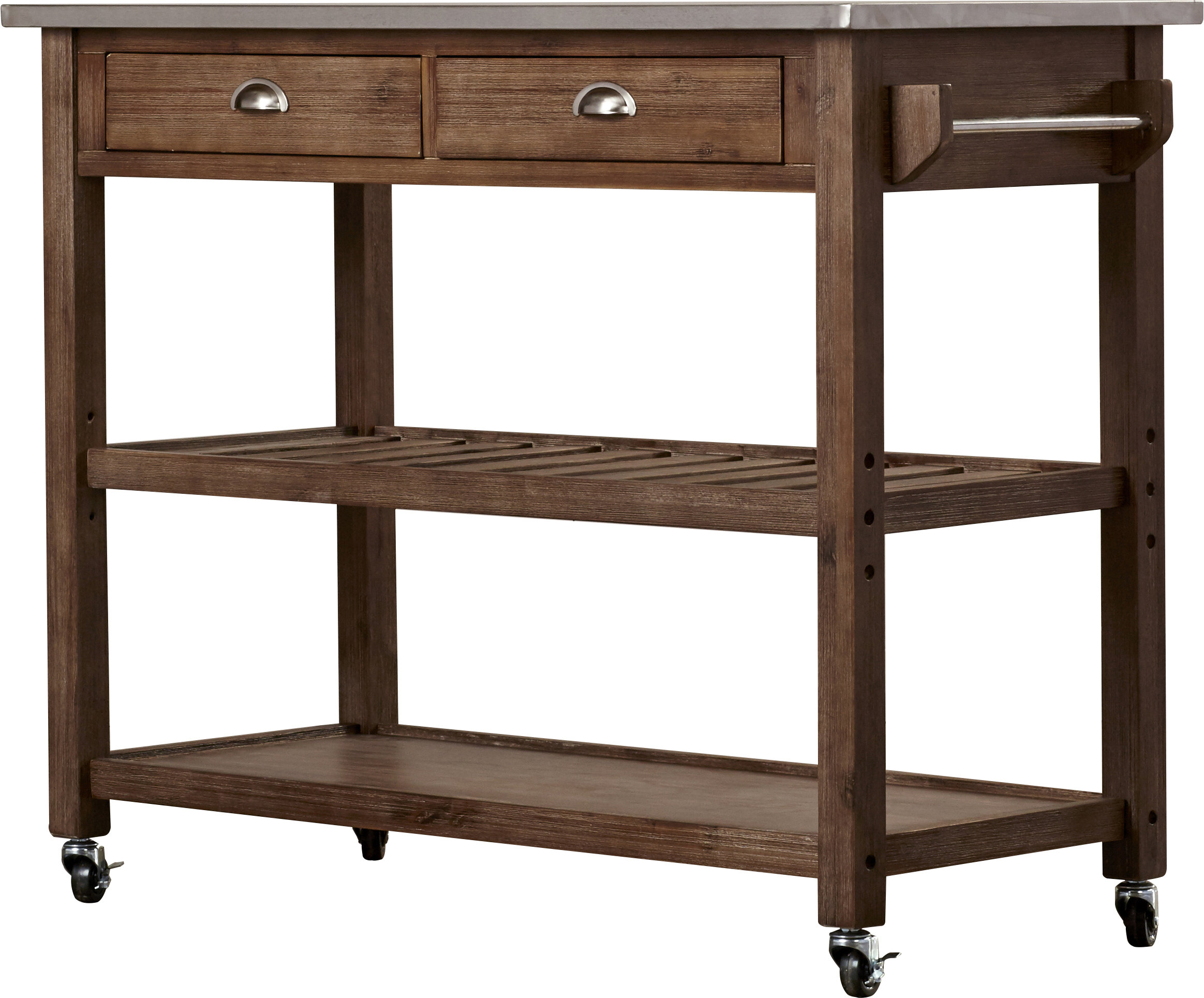 Weldona Kitchen Cart With Stainless Steel Top Reviews Allmodern