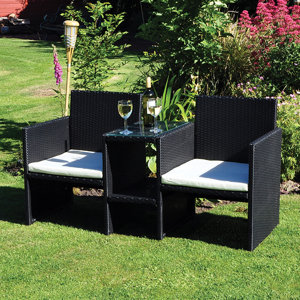 2-Sitzer Doppelbank aus Polyrattan von Kingfisher
