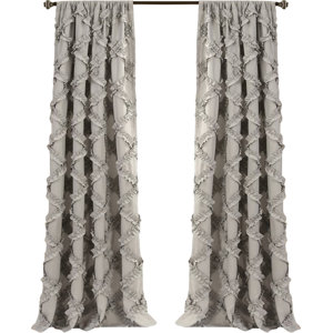 Carli Geometric Rod Pocket Curtain Panels (Set of 2)
