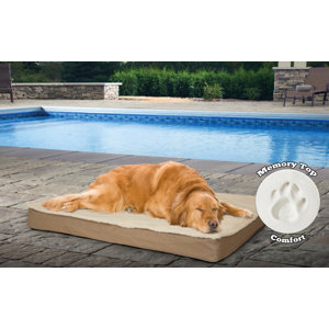 Deluxe Outdoor Memory Foam Dog Bed with Removable Cover