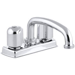 Trend Laundry Tray Faucet with Threaded Swing Spout and Metal Blade Handles