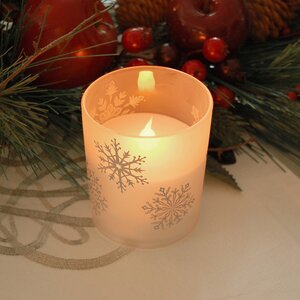 Snowflakes Glass Unscented Candle (Set of 2)