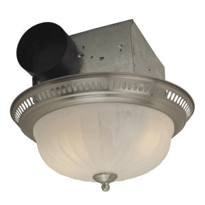 Decorative Designer Bath Fan with Light in Stainless Steel