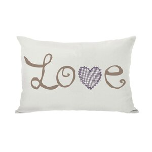 Love Crosshatch Heart Lumbar Pillow