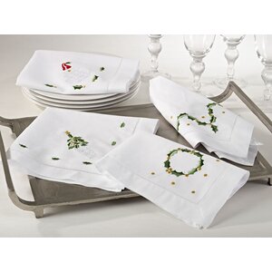 Christmas Hemstitched Holiday Napkin (Set of 4)