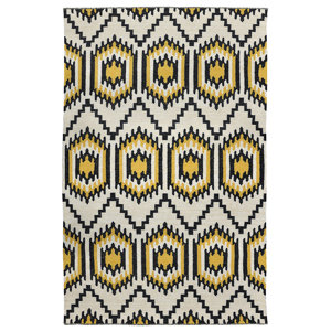 Cavelier Hand-Woven Black/Gold Indoor/Outdoor Area Rug