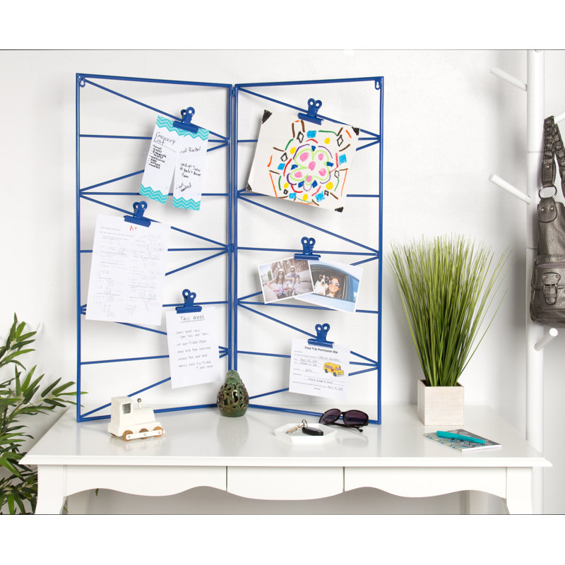 Kate And Laurel Whitt 36 X 5 38 Wire Clips Metal Whitt 36 X 5 38 Wire And Clips Metal Geometric Wall Organizer