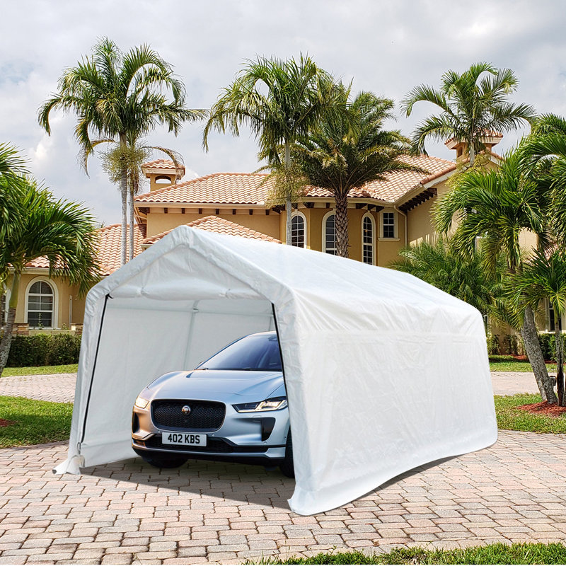 Wanme Heavy Duty Carport Outdoor Portable Car 10 Ft X 15 Ft