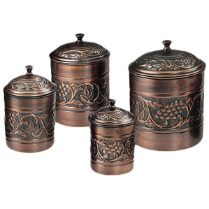 Metal Kitchen Canisters Jars You Ll Love Wayfair Heritage 4 Piece Kitchen Canister Set