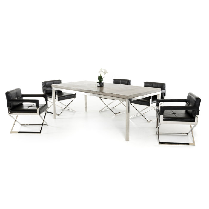 Orren Ellis Clower Modern Concrete Dining Table Reviews Wayfair Ca Clower Modern Concrete Dining Table