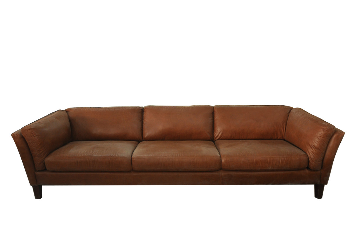 Foundry Select Condron 3 Seater Leather Sofa Reviews Wayfair Condron 3 Seater Leather Sofa