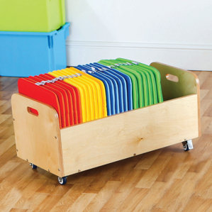 Square 32 Piece Kids Floor Cushion and Tuf Cart Set by KaloKids
