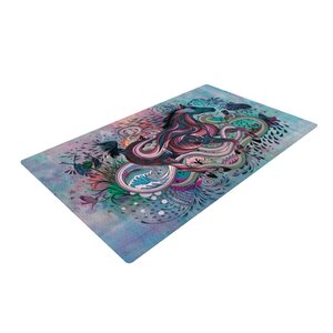 Mat Miller Poetry in Motion Blue/Red Area Rug