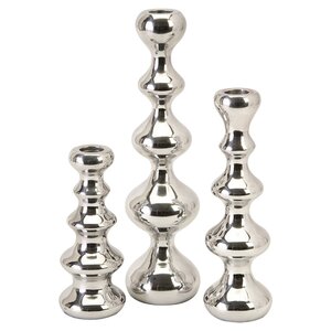 3 Piece Aluminum Candlestick Set