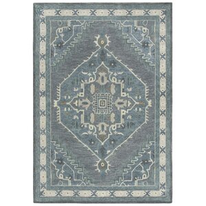 Genny Hand-Tufted Wool Blue Area Rug