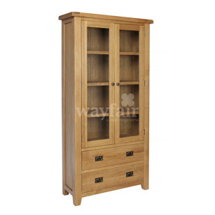 Solid Oak Display Cabinets Wayfair Co Uk Inisraher Solid Oak Display Cabinet
