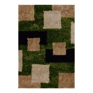 Hand-Tufted Green/Beige Area Rug