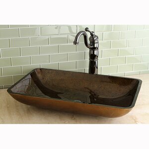 Fauceture Glass Rectangular Vessel Bathroom Sink