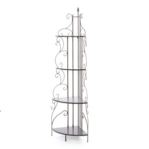 Cheatham 4 Tier Metal Corner Baker's Rack in Goldish Copper by Rosalind Wheeler