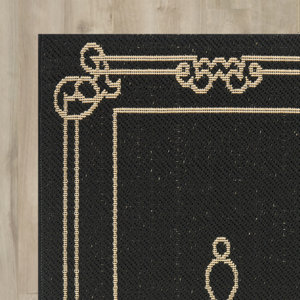 Octavius Black / Creme Indoor / Outdoor Area Rug