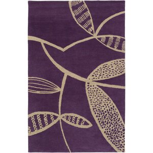 Decorativa Hand-Tufted Purple/Neutral Area Rug