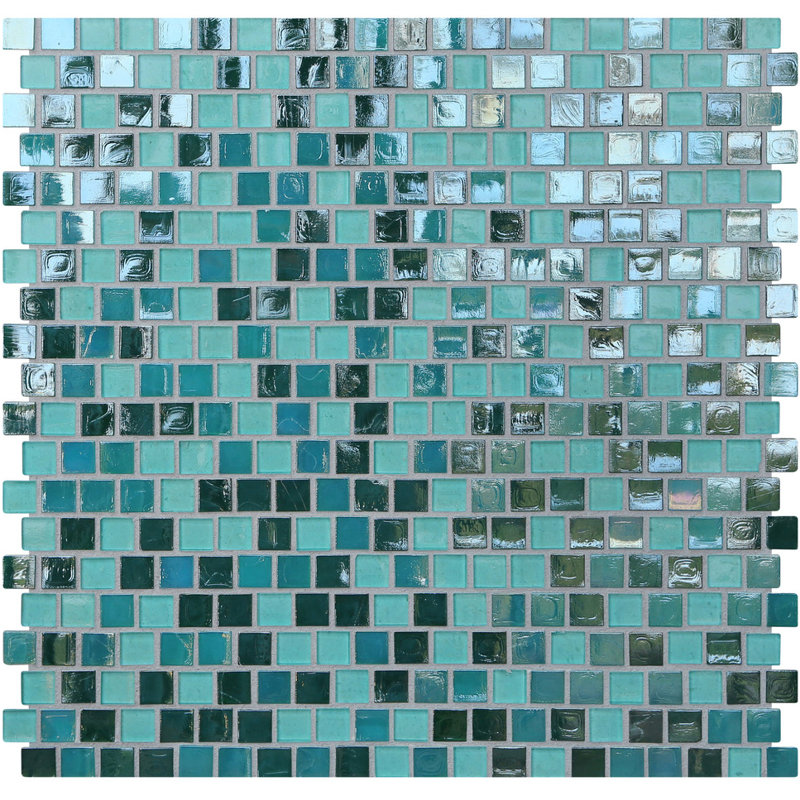 Blue Green Gl Mosaic Tile Home Design Ideas Kellani Opal 0 63 X Gl Mosaic Tile In Blue Lagoon Wayfair