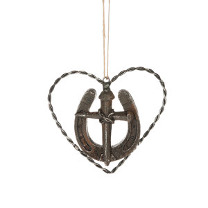Horseshoe Heart Hanging Figurine