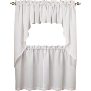 Opaque Ribcord Kitchen Tier Curtain (Set of 2)
