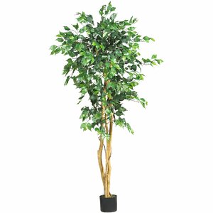 Nearly Natural Ficus Silk Tree in Pot