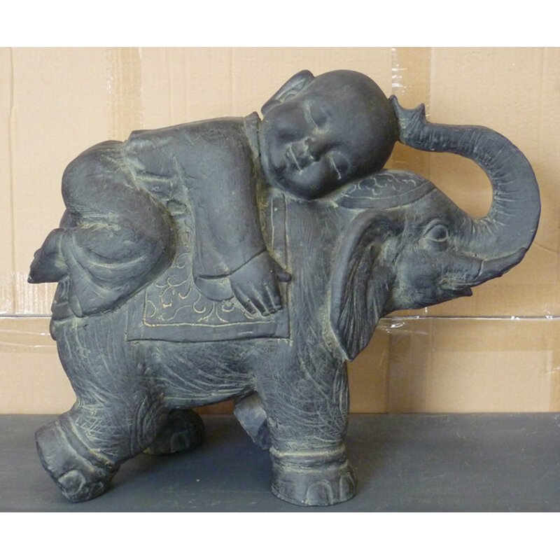 Hi-Line Gift Ltd. Buddha Child on Elephant Statue & Reviews | Wayfair