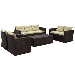 Garmon 5 Piece Sofa Set with Cushions