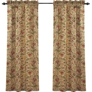 Imperial Dress Nature/Floral Room Darkening Rod Pocket Single Curtain Panel