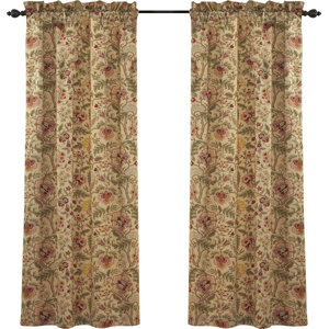 Imperial Dress Nature/Floral Room Darkening Rod Pocket Single Curtain Panel