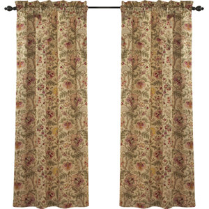 Imperial Dress Nature/Floral Room Darkening Rod Pocket Single Curtain Panel