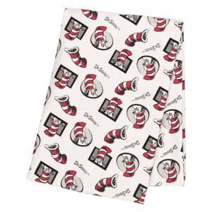 Dr. Seuss Cat in the Hat Flannel Swaddle Blanket