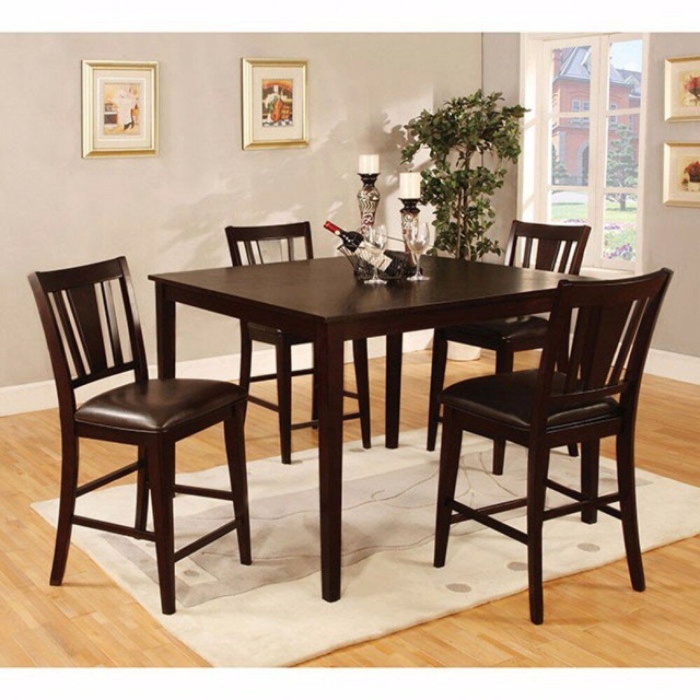 Darby Home Co Felten Wooden Square Top 5 Piece Counter Height Dining