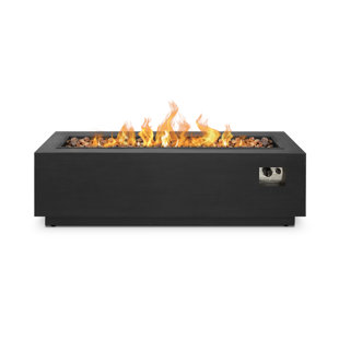 Modern Outdoor Fireplaces Allmodern Lanesboro Rectangle Steel Propane Natural Gas Fire Pit