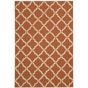 Merganser Hand-Tufted Orange/Beige Indoor/Outdoor Area Rug